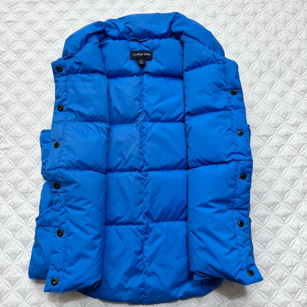Lands' End Women's Blue Quilted GooseDown Puffer Vest Size S - Picture 7 of 12